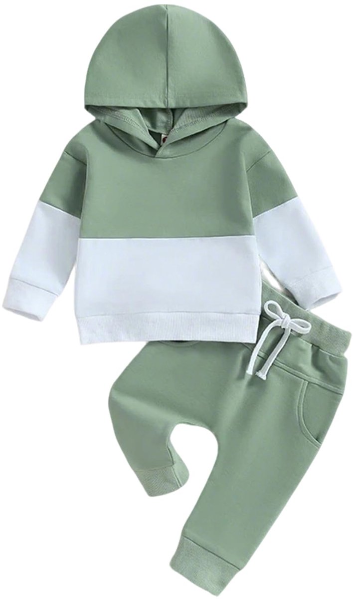 SnelShoppen - Baby jongens kleding set lange mouwen hoodie + broek tweedelig voor herfst en winter, Sweatshirt babykleding voor 3 maanden - 3 jaar, Gr