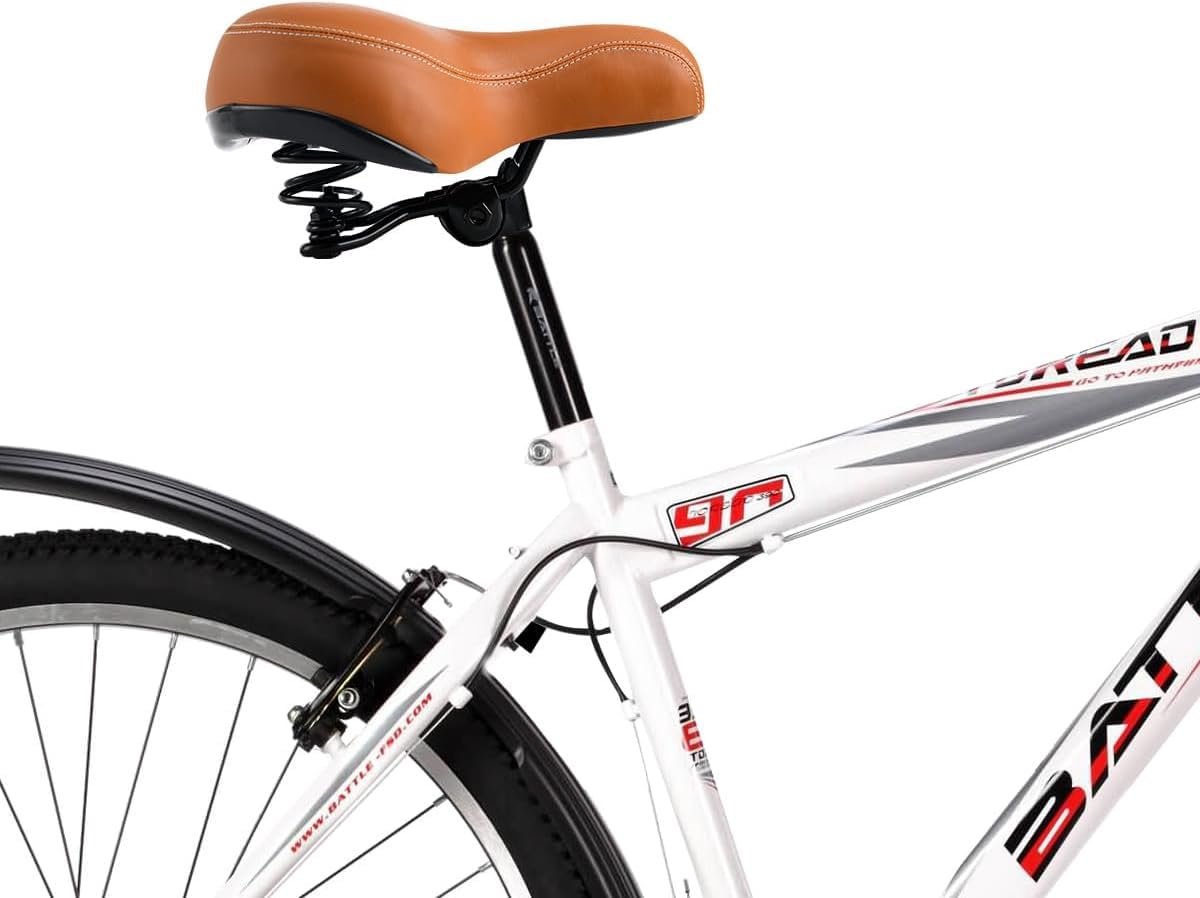 SnelShoppen - Extra Breed Fietszadel Comfortabel Schokbestendig Ergonomisch Bruin Geschikt voor Stadsfiets Mountainbike E-bike Dames en Heren