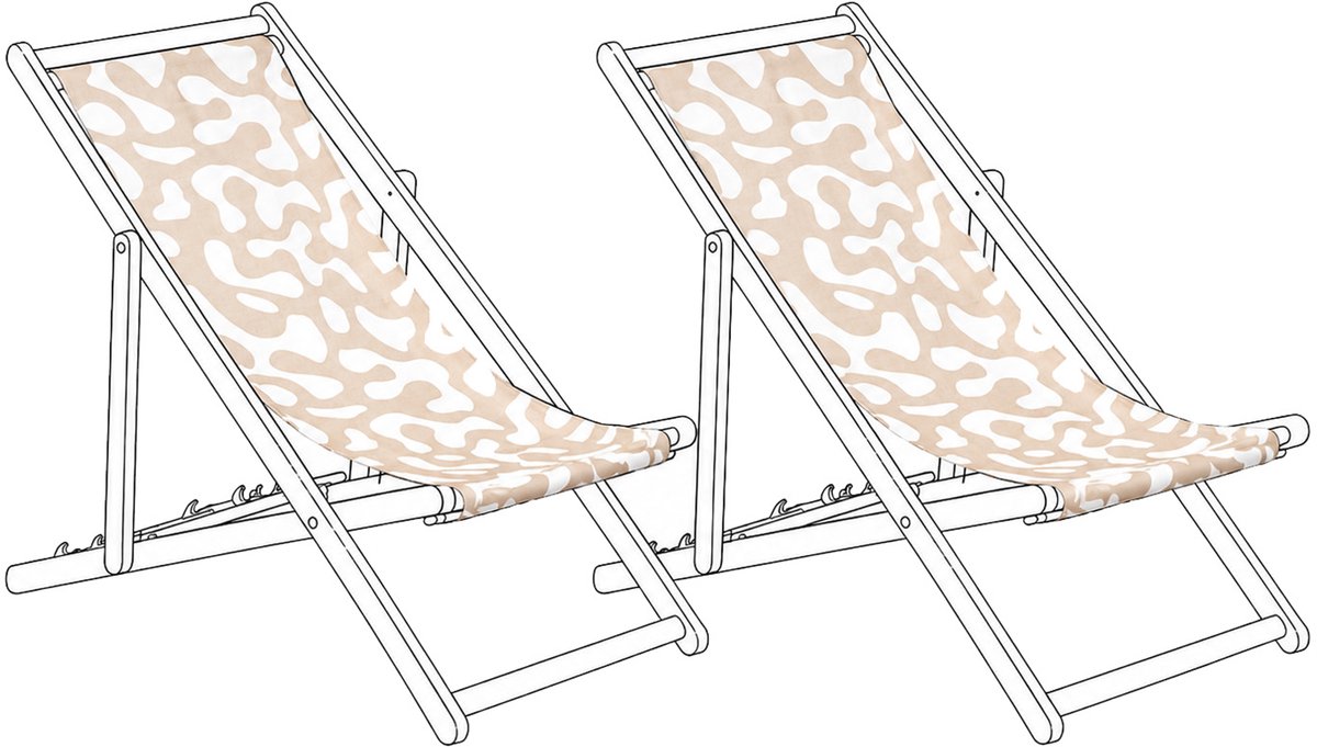 ANZIO/AVELLINO - Set van 2 hoezen - Abstract/Beige - Polyester