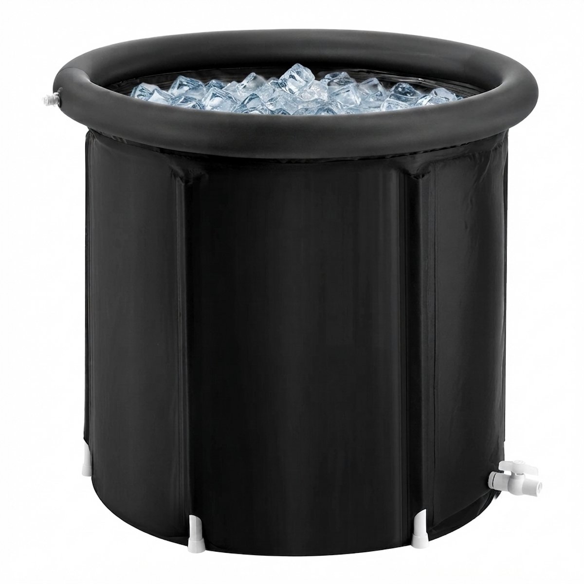 Stervia Stervia Opvouwbaar IJsbad 330 Liter - Ice Bath - Koudwaterbad - Voor Herstel en Sport - 1 Persoons - Incl Kussen - Zwart - 85 x 75 cm