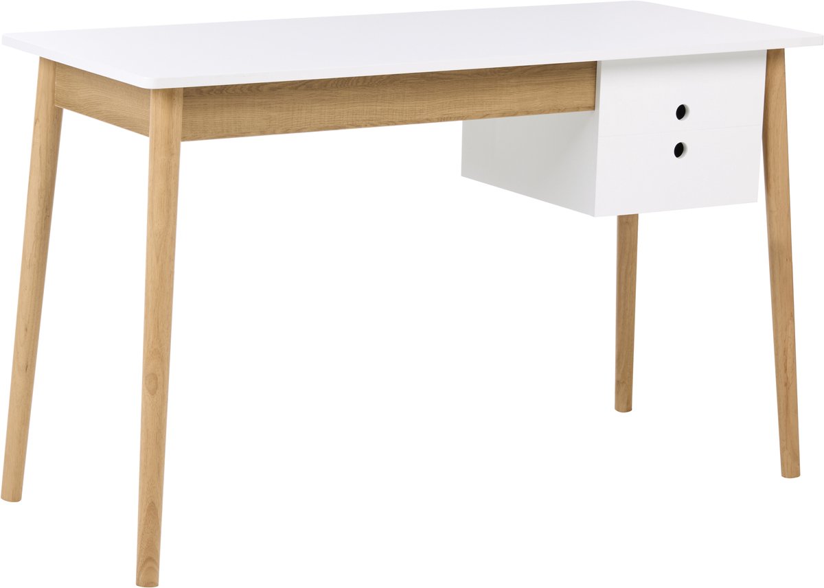 FENESTRA - Bureau - Wit/Lichtbruin - 120 x 50 cm - Vezelplaat