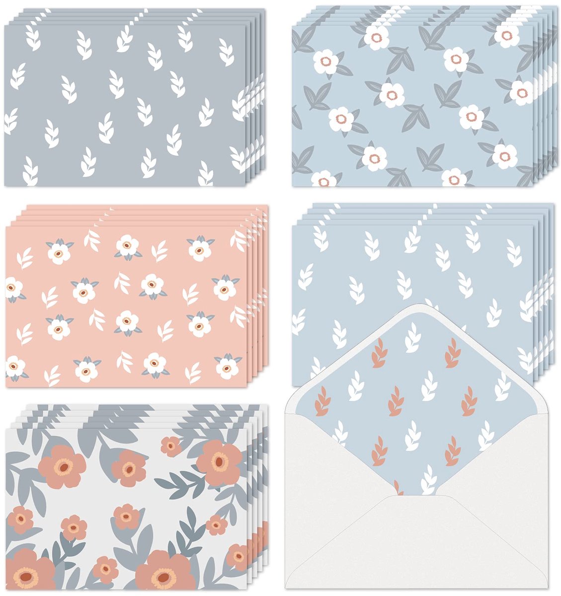 SnelShoppen - 30 Blanco Notitiekaarten met Enveloppen en Stickers | 4" x 6" Gekleurde Wenskaarten Set voor Feestdagen, Verjaardagen, Bedankjes en Meer