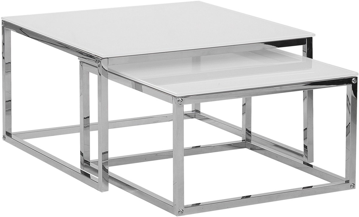 BREA - Salontafel - Wit - Veiligheidsglas