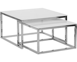 BREA - Salontafel - Wit - Veiligheidsglas