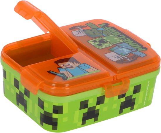 Minecraft lunchset; lunchbox, snackbox en drinkfles — afbeelding 3