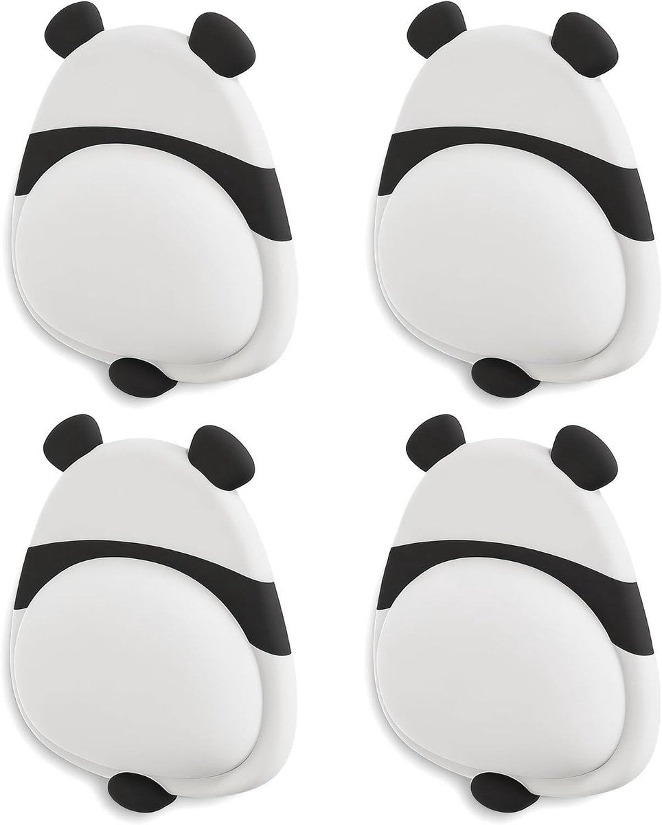 Zelfklevende deurstopper in schattige dierenfiguren - 4 stuks, siliconen wandbescherming, deurklinkbuffer en deurgreepstopper, 55 x 80 mm