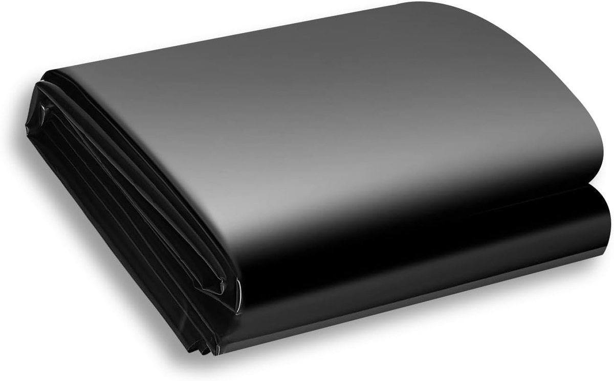 Zwarte HDPE Vijverfolie, Sterk en UV-bestendig voor Tuin, Bloemen, Groene Huizen en Waterdrainage (2 m x 2 m)