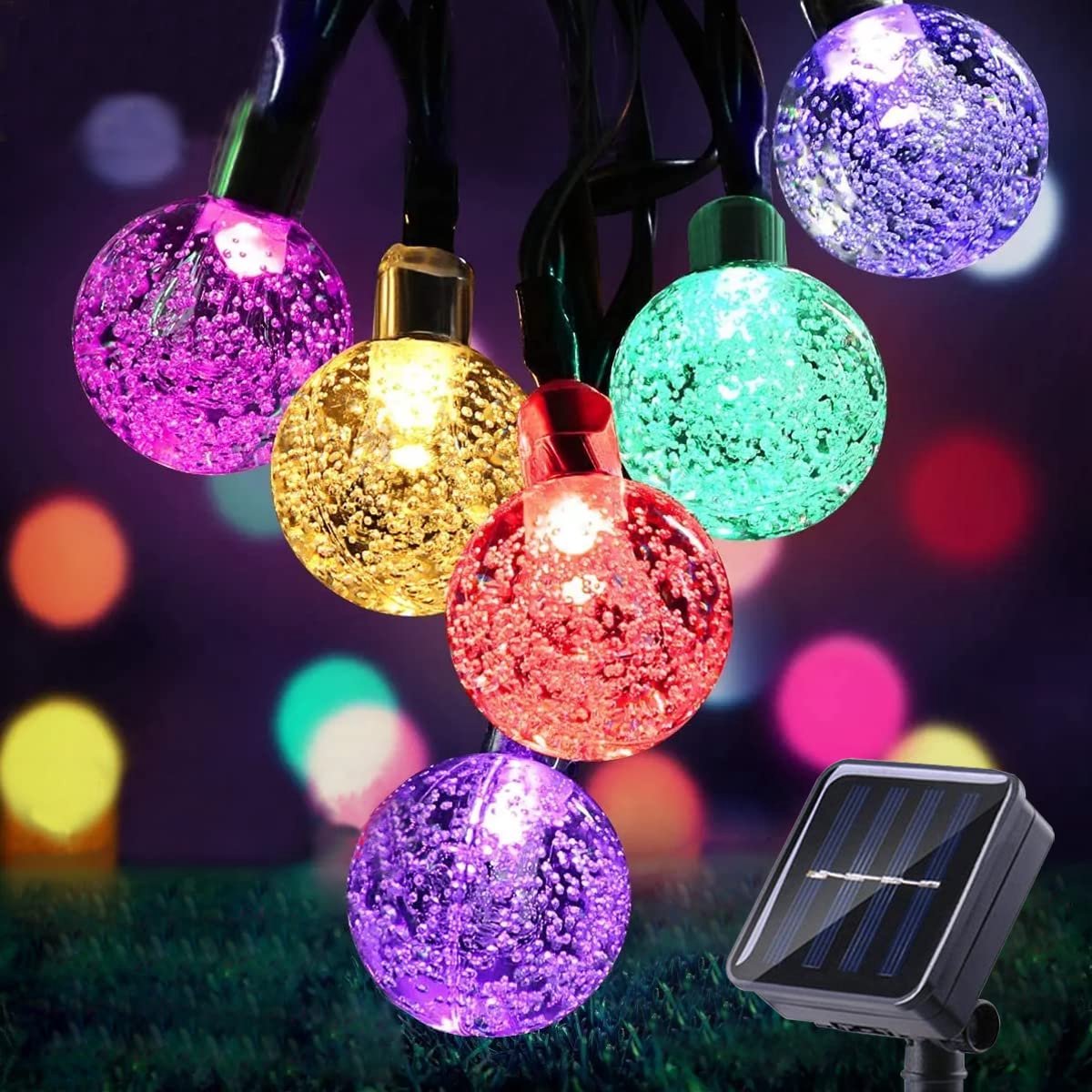 SnelShoppen - Lichtsnoer Zonne-energie 11M 60 LEDs - Waterdichte Tuinverlichting met 8 Modi - Kleurrijke Buitenverlichting voor Tuin, Bomen, Terras, F