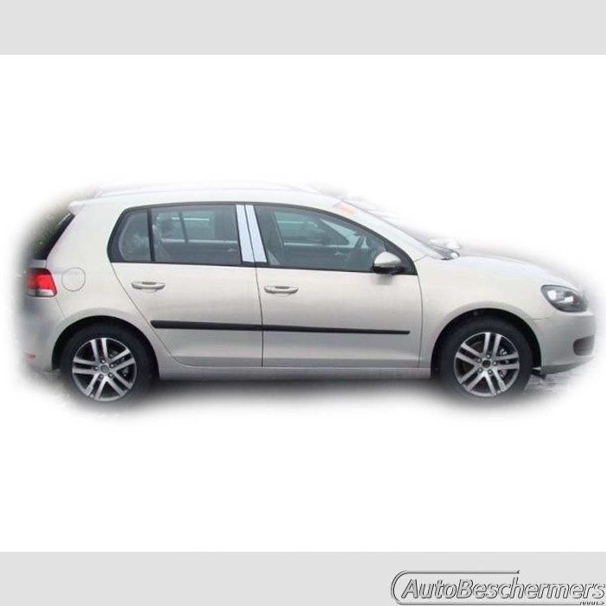 Stootlijsten set zwart voor VW Golf 6 10.2008-10.2012. De stootstrips zijn zelfklevend. Set a 4 stuks (#0020)