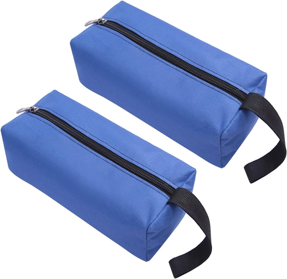 SnelShoppen - 2Pcs Kleine Tooltas met Rits - Multifunctionele Gereedschap Organizer 25x8x7cm - Waterdichte Schroevendraaier Pouch - Blauw - Ideaal voo