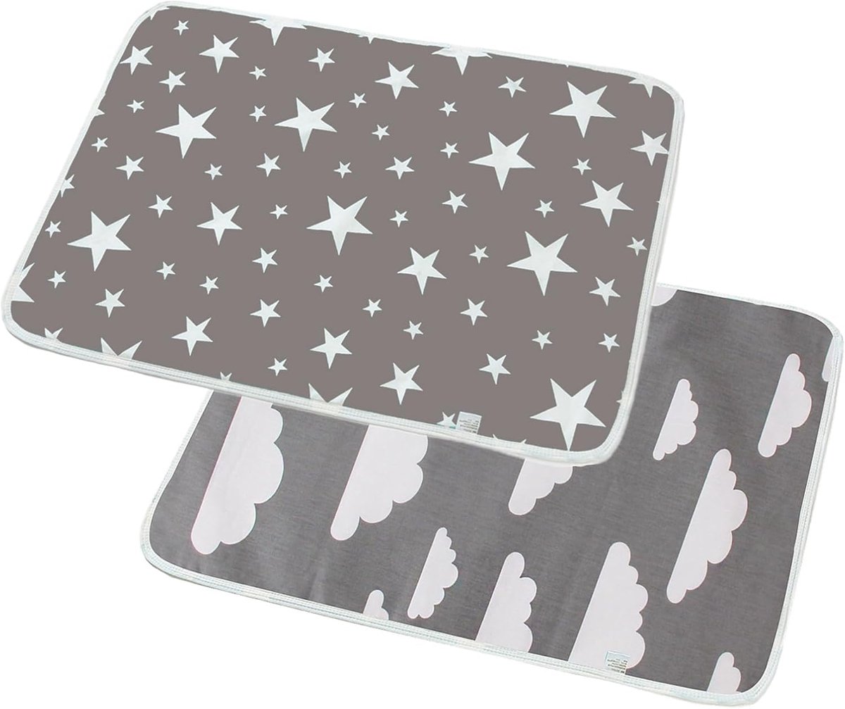 SnelShoppen - Baby Verschoningsmat, Wasbaar voor Baby's en Peuters, Waterdicht en Ademend, Herbruikbare Verschoonmat, Hammock, 50 x 70 cm, Sterren en