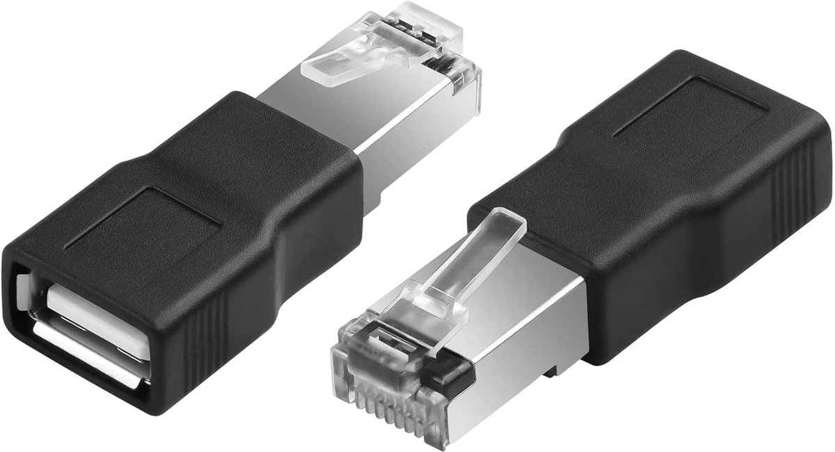 SnelShoppen - 2x USB naar RJ45 Ethernet Adapter - Zwart - USB 2.0 naar RJ45 8P4C Mannelijk - Voor Camera, ADSL Modem, Router, Laptop, Desktop - Ideaal
