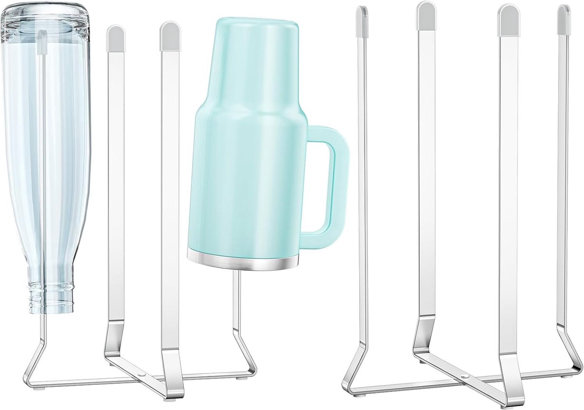 SnelShoppen - Vaatdrogen voor Flessen en Bekers, Vouwbare Fleshouder Keuken, RVS Droogstandaard voor Babyflessen, Sneldroger voor Plastic Flessen en T
