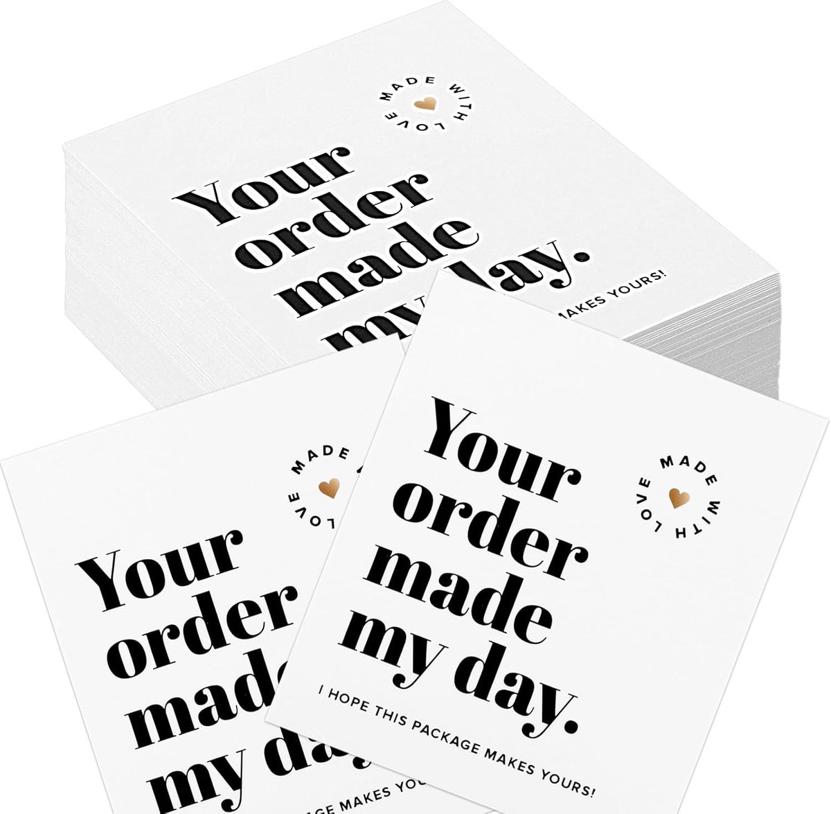 SnelShoppen - 100 Mini Bedankkaarten - Kleine Bedankkaartjes voor Retail, Cadeauwinkels, Feestjes - 8.8x7.6cm - Leuke Bedankjes voor Klanten