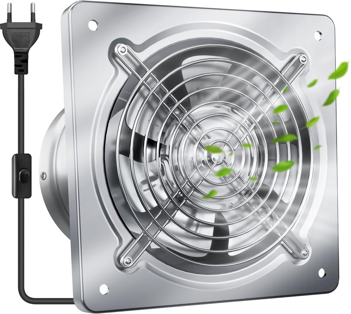 SnelShoppen - 200mm Ventilator - Stille Afzuigventilator 980m³/h met Check Valve - Ideaal