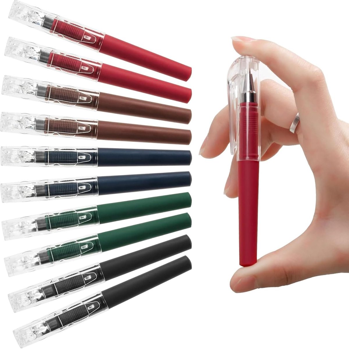SnelShoppen - 10 Mini Gelpennen 0.5mm Zwart Inkt - Pocketpen, Korte Pennen, Vlotte Schrijfervaring, Sneldrogend, Schattige Pennen voor Notities en Zak