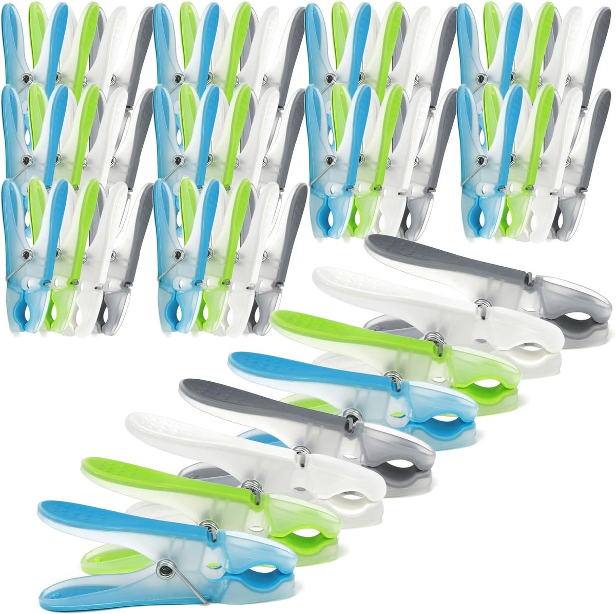 SnelShoppen - 48x Kledingknijpers met Soft Grip | Sterke Klemkracht voor Beddengoed, Kleding, Handdoeken en Textiel | Weerbestendige Klemmen voor Binn