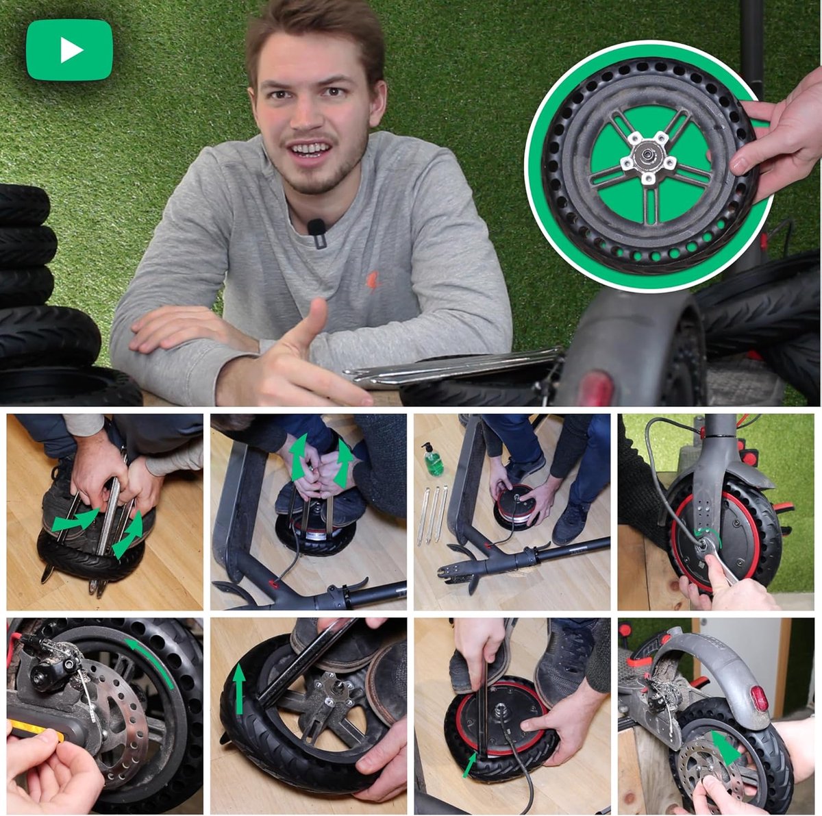 SnelShoppen - Massive Flattenable Tire MPK85 voor Elektrische Scooter - 8.5 Inch Anti-lek Band - Geschikt voor Xiaomi M365, Pro, Pro 2, Essential, Lig