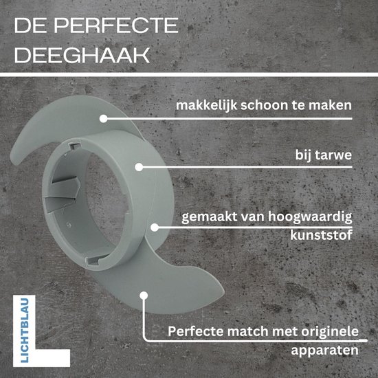 SnelShoppen - Lichtblau Kneedhaak 2646 Grijs voor Keukenmachine, Vervangende Deeghaak Geschikt voor MCM3100W, MCM3110W en MCM3200, Kunststof Kneedhaak van Snelshoppen — afbeelding 5