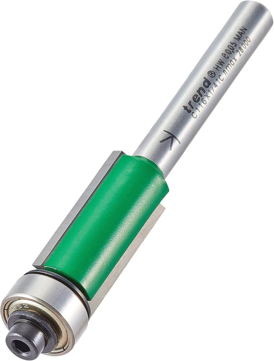 SnelShoppen - Trimmer Router Freesbit 1/4 Inch Schacht, 12.7mm Snijdiameter, 25.4mm Snijlengte, Tungsten Carbide Tipped, Voor Precisie Laminaat & Fine