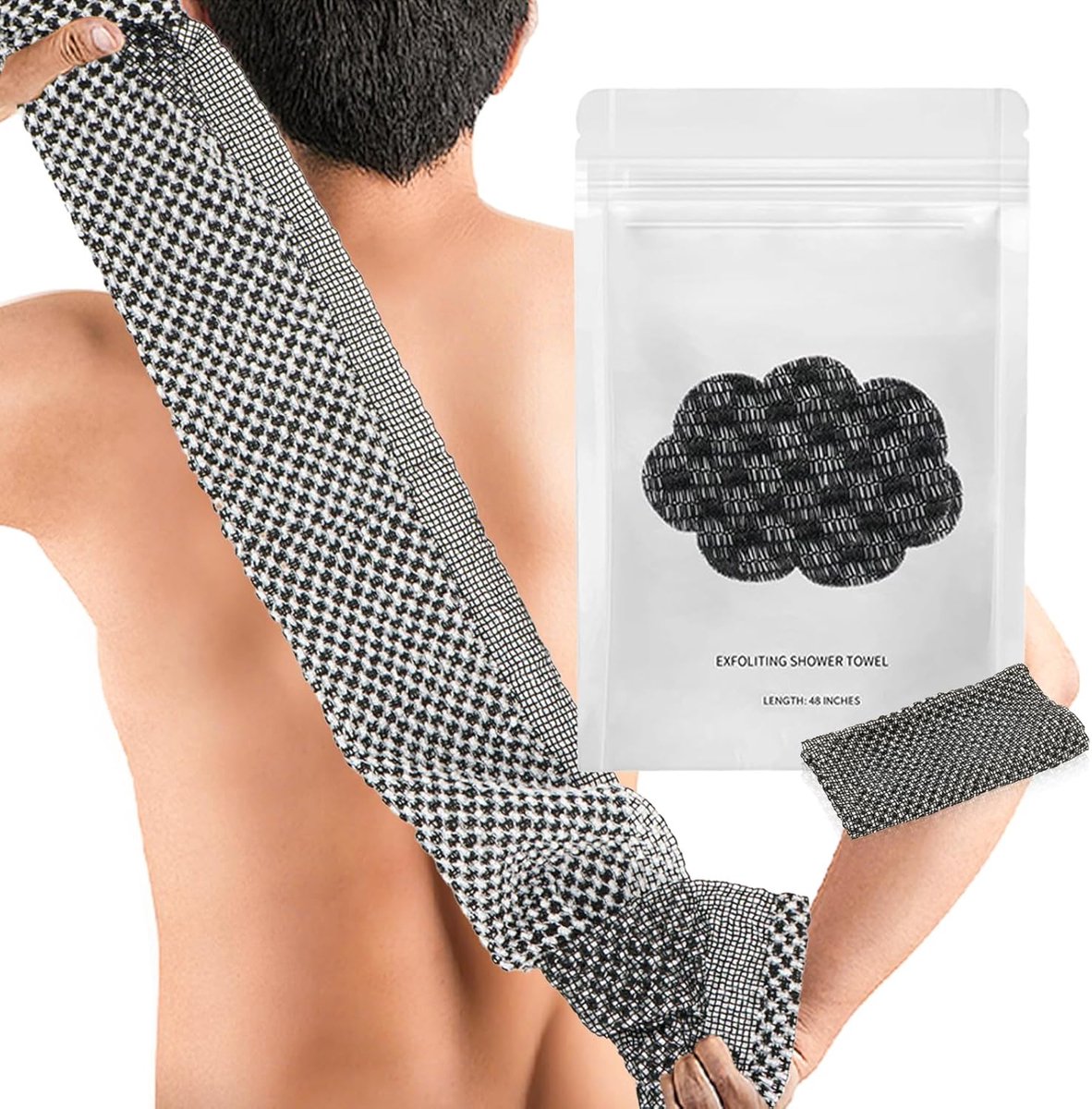 SnelShoppen - Exfoliërende Antibacteriële Douchetowel, Peeling Douchetowel, 120 cm Lichaams Scrub Spons voor Mannen en Vrouwen, Voor Zachte Huid, Ter