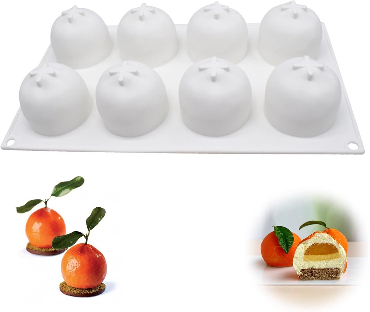SnelShoppen - 3D Fruit Oranje Siliconen Mold - Silicone Bakvorm voor Taart, Soap, Jelly, Pudding, Cupcake, IJs - Herbruikbaar en Flexibel - Hoogwaardi
