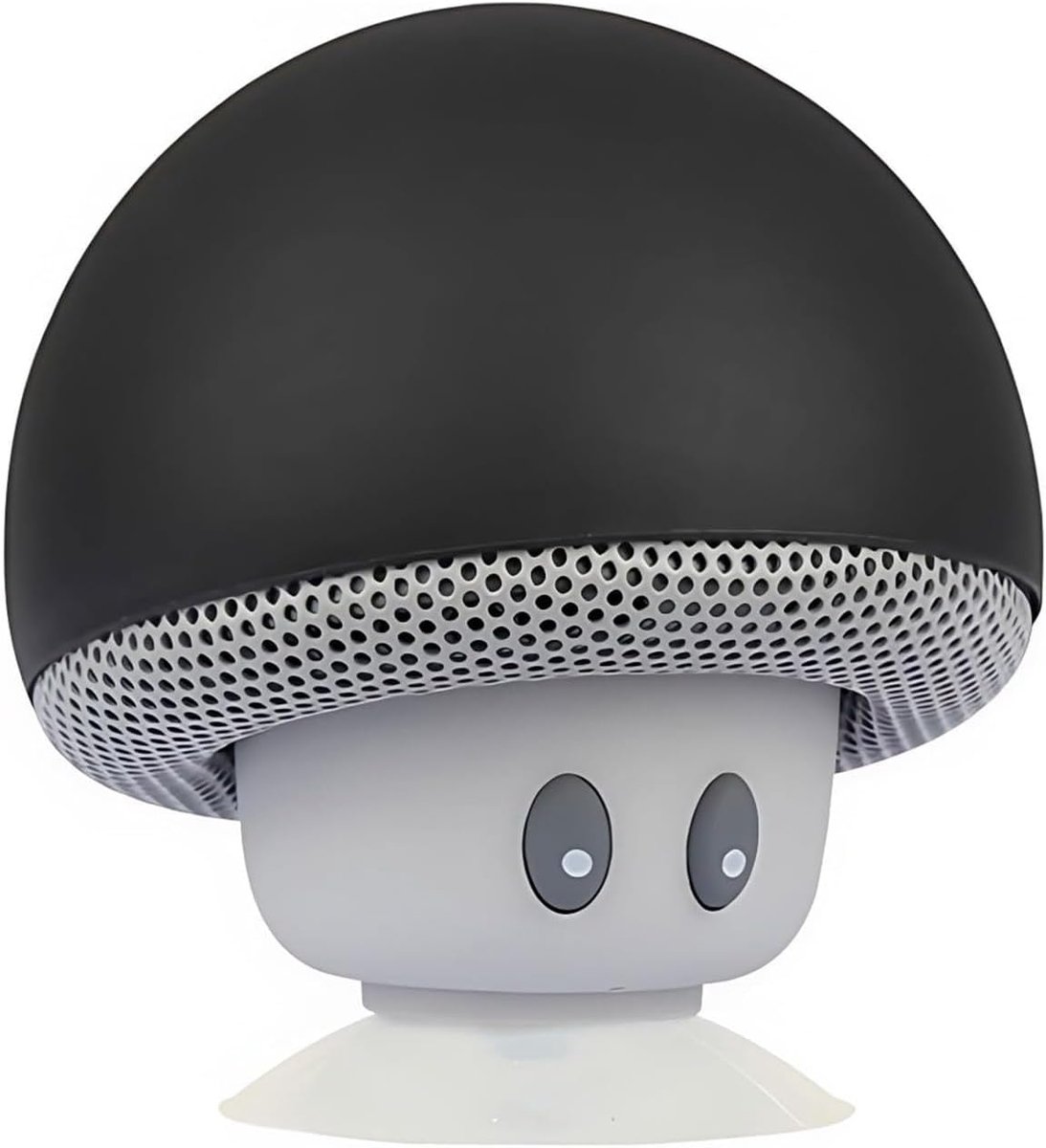 SnelShoppen - Draagbare Bluetooth Speaker met Zuignap, Draadloze Mini Speaker voor Smartphone, Tablet en Laptop, Schattige Paddenstoel Vorm, Zwart, Id