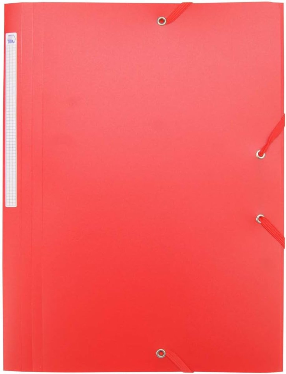 SnelShoppen - Elastic Document Folder A4 met 3 Flappen, Opaque Rood, Polypropyleen, Verstelbare Dikte, Ideaal voor Opslag van Documenten, 24x32 cm