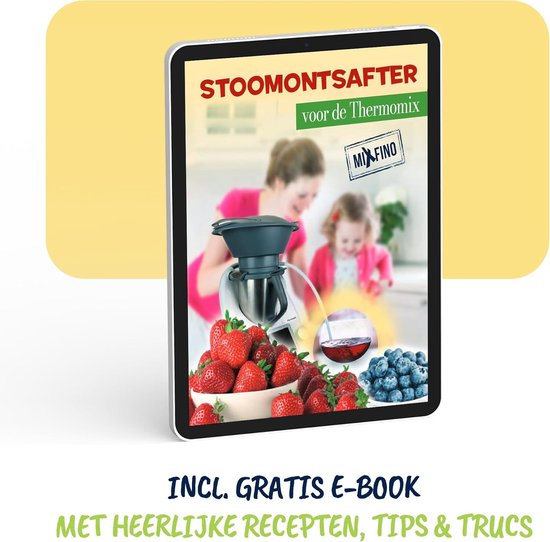 Stoomontsapper voor Thermomix TM6 TM5 TM31 & Friend - Opzetstuk voor TM6 TM5 TM31 & Friend - voedselveilig PP en siliconen - tot 2 kg fruit tot sap & gelei - incl. recepten-e-book — afbeelding 4