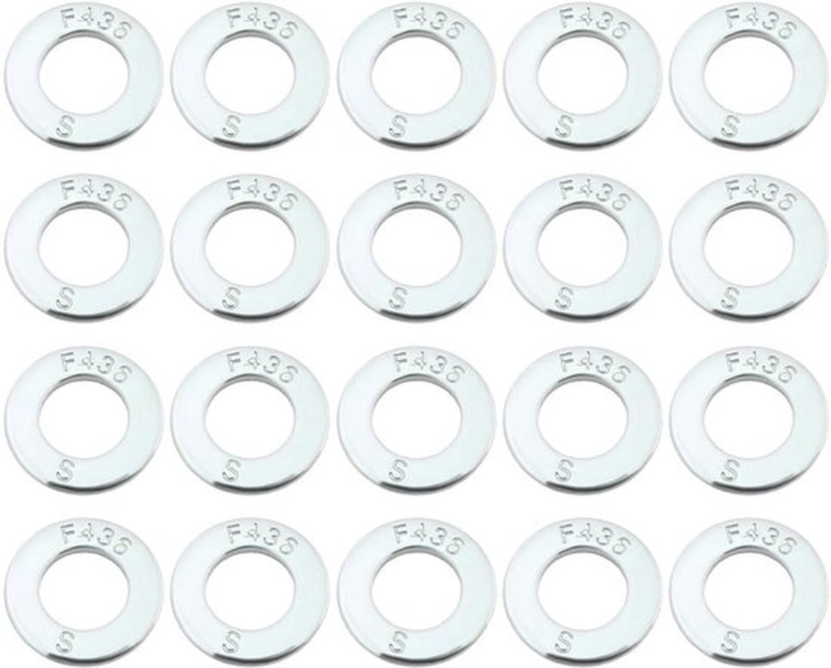 Platte Wasmachines 20 Stuks - Extra Dikke - Zink Geel - Staal 38-45HRC - Voor Industriële Hardware - Bevestiging en Versterking - Bevestigingsschijf