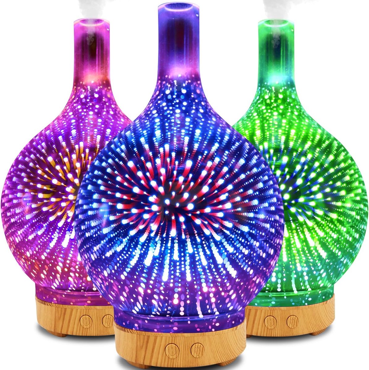 SnelShoppen - Aroma Diffuser Luchtbevochtiger met 14 Kleuren LED Verlichting, Timer en Automatische Uitschakeling - Ideaal voor Slaapkamer, Kantoor, K