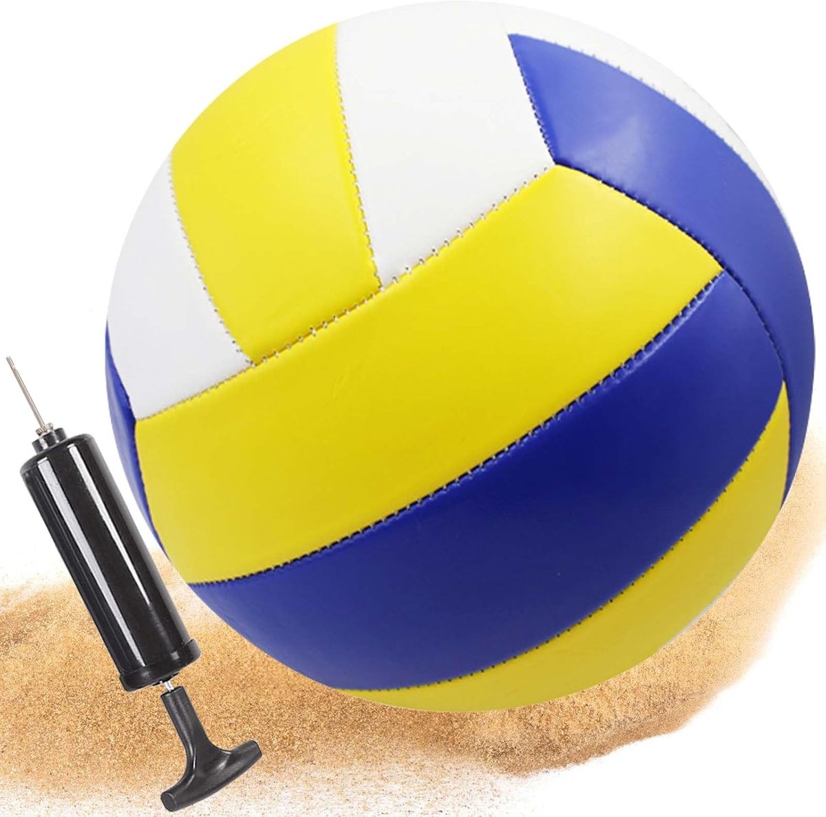 SnelShoppen - Beachvolleybal Maat 5 - Zacht Leer Waterdicht - Officiële Strandvolleybal met Ballenpomp - Perfect voor Buiten en Binnen - Voor Meisjes,
