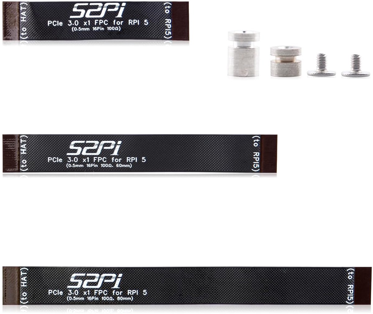 SnelShoppen - 3PCS FPC Kabel Kit 16 Pin 0.5mm Pitch voor Raspberry Pi 5 PCIe naar NVMe SSD Adapter - 40mm/60mm/80mm Lengte