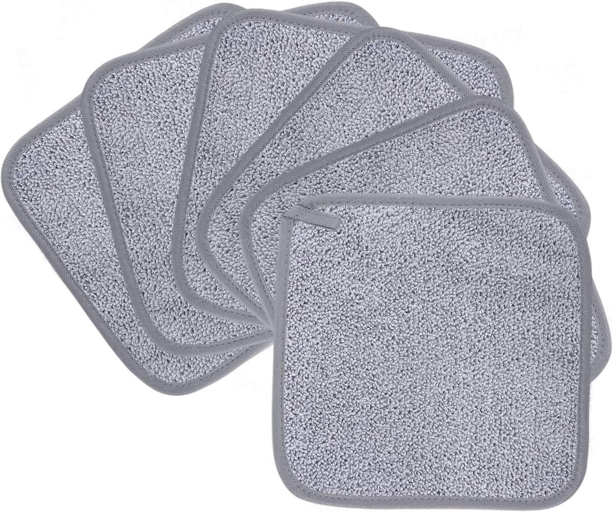SnelShoppen - Microfiber Make-up Remover & Gezichtsreinigingsdoekjes 6 Stuks - Hypoallergeen, Chemisch Vrij, Zacht & Absorberend, 20x20cm, Grijs - Ide