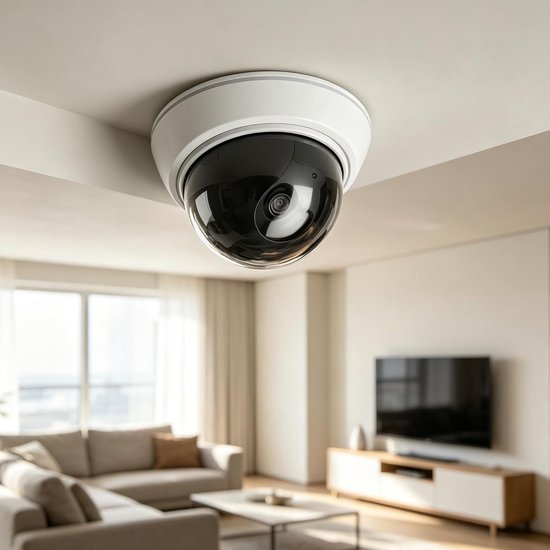 SnelShoppen - Dummy Fake Beveiligingscamera met Alarm Flitsende Rode LED Licht, Voor Binnen en Buiten, Nep Camera tegen Diefstal, Realistische Uiterli van Snelshoppen — afbeelding 3