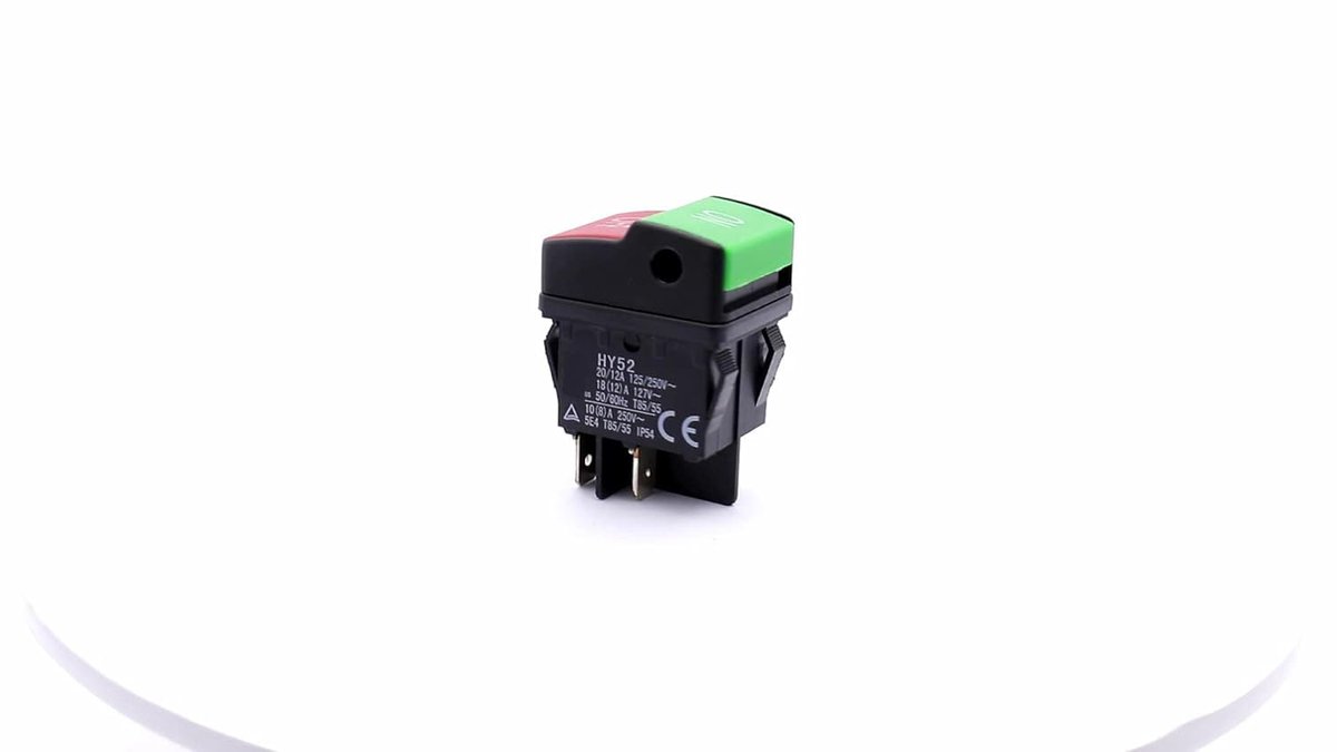 SnelShoppen - KEDU HY52 4Pins On Off Drukknop Schakelaar AC 125/250V 20/12A IP54 voor Huishoudelijke Apparaten, Stofbestendig en Corrosiebestendig