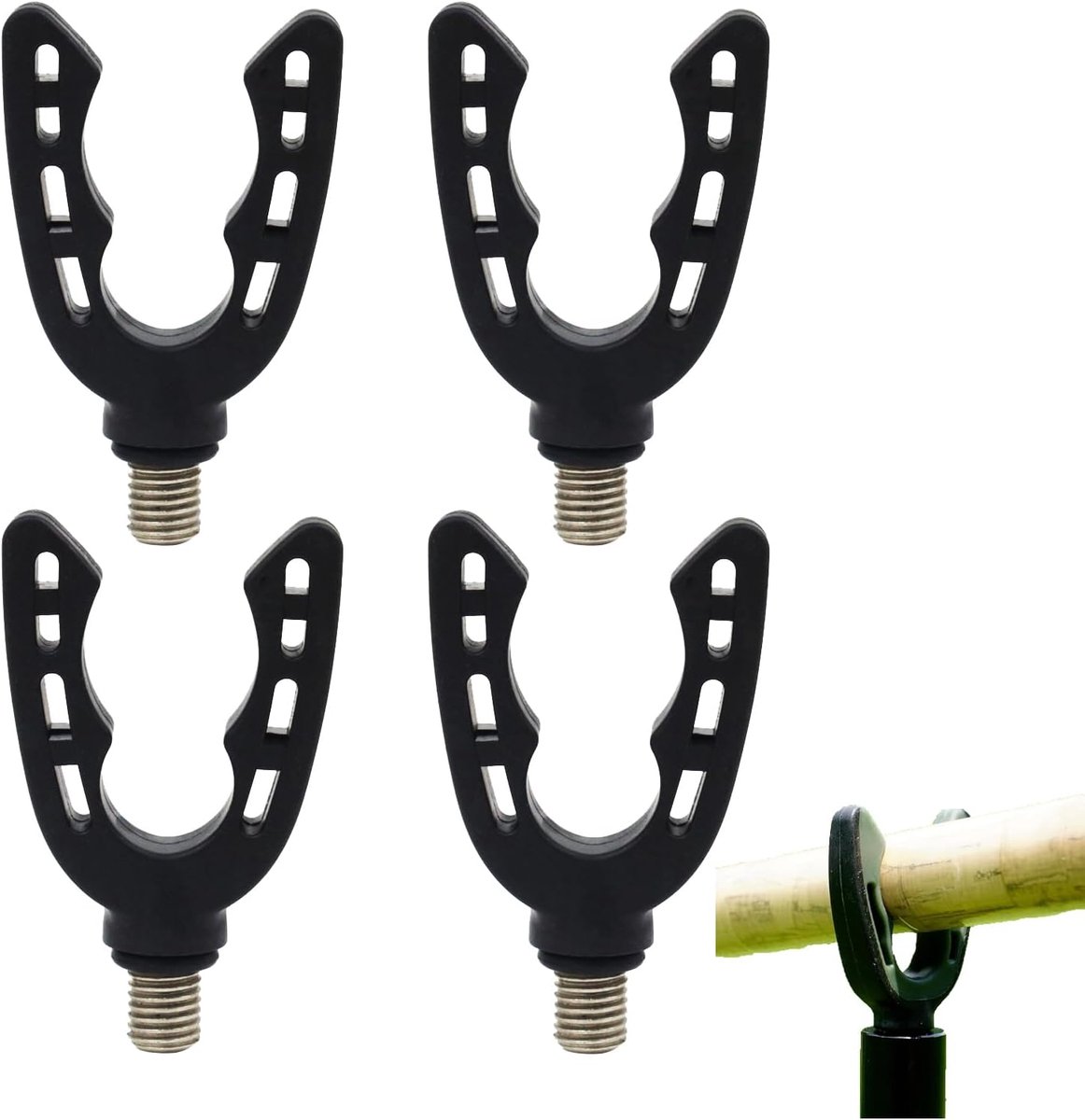 SnelShoppen - 4 Stuks Hengelkussens voor Karpervissen, Hengelsteun Rod Pod, M3/8 Schroeven, Hoogwaardige Siliconen, Eenvoudig te Gebruiken, Stabiel en