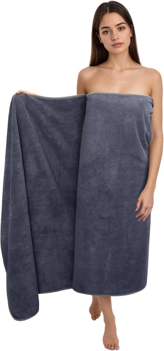 SnelShoppen - Grote Badhanddoek 100x200 cm, Microvezel, Extra Zacht en Absorberend, Ideaal voor Badkamer, Fitness, Reizen, Sauna, Strand