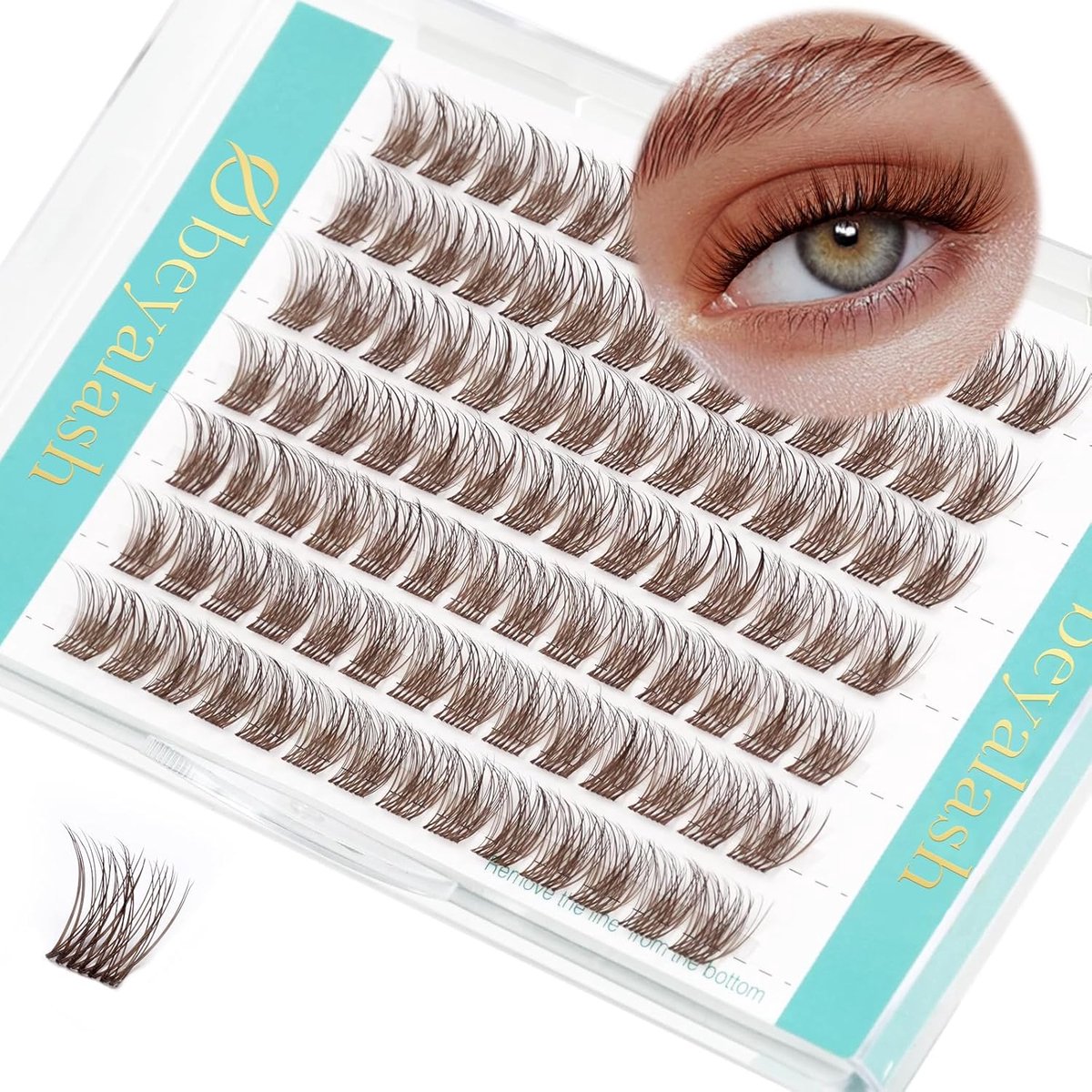 SnelShoppen - Individuele Bruine Wimperextensions Cluster 10mm - 84 Stuks - Natuurlijke D Curl Wimpers voor DIY Thuisgebruik - Zachte en Lichtgewicht