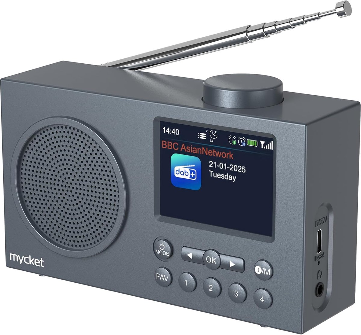 SnelShoppen - Portable DAB Radio met Bluetooth 5.0, USB Oplaadbaar, Dual Alarm Klok, 2.4 inch Kleuren Display, Ideaal voor Camping en Thuis