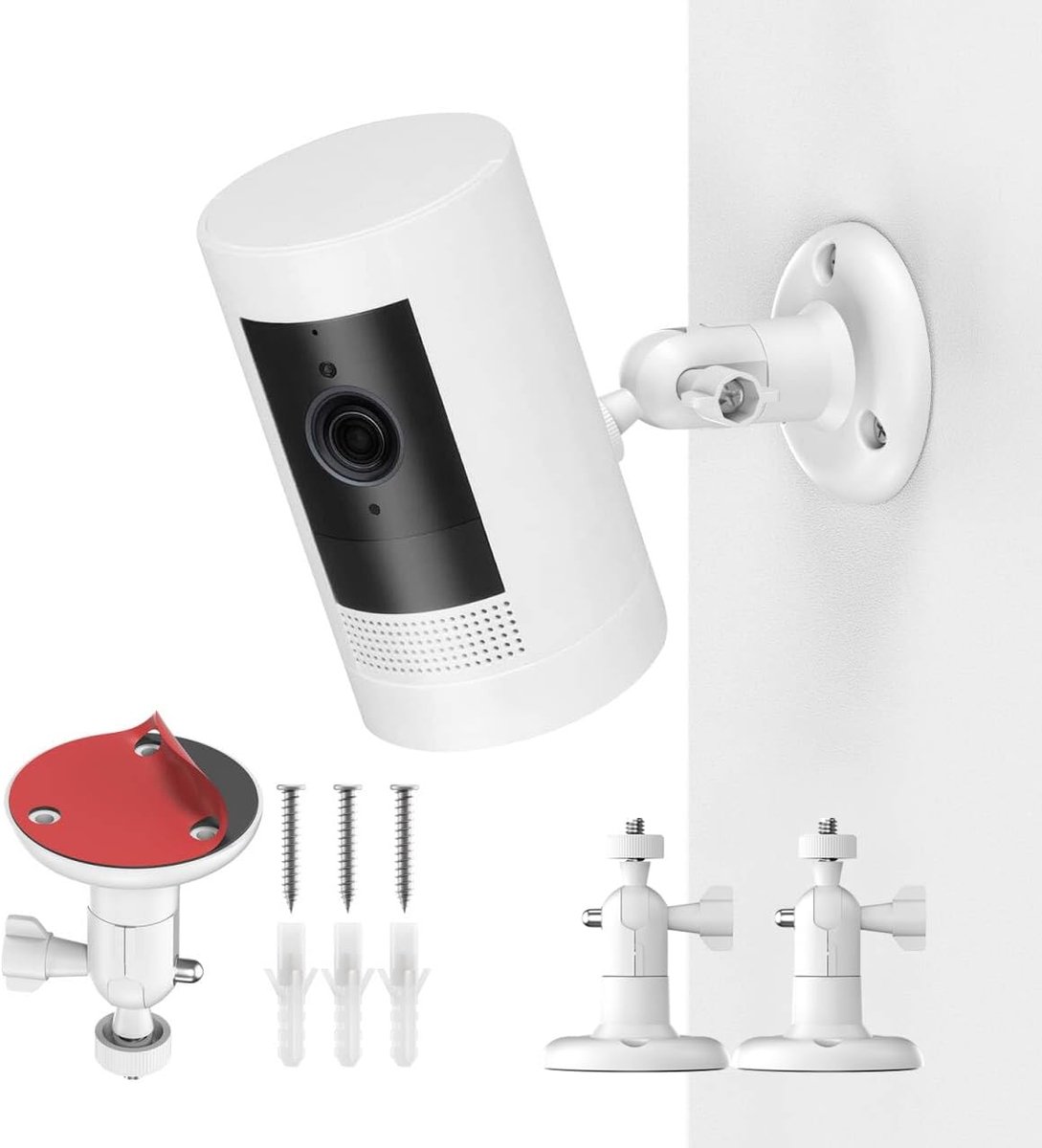 SnelShoppen - Zelfklevende Camera Beugel met 1/4-20 Inch Draad, Wandmontage voor Bewakingscamera's, 360° Verstelbare Houder voor Ring en Arlo, Geschik