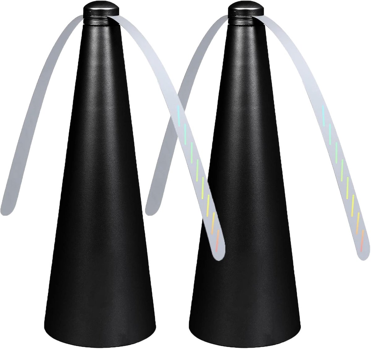 2 stuks-Bureauventilator met vliegenwerende functie - ventilator voor vliegen en muggen - vliegenwerend apparaat - USB-vliegenwerend apparaat - geschikt voor woonkamer, keuken en camping - zwart - 8,3*8,3*21,5 cm