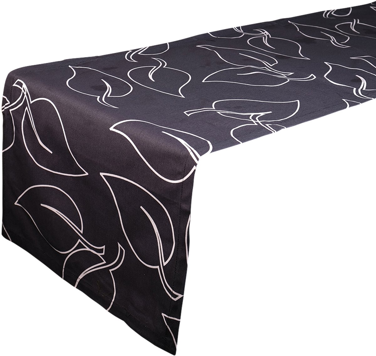 Leaves Tafelloper anthraciet 41x145cm