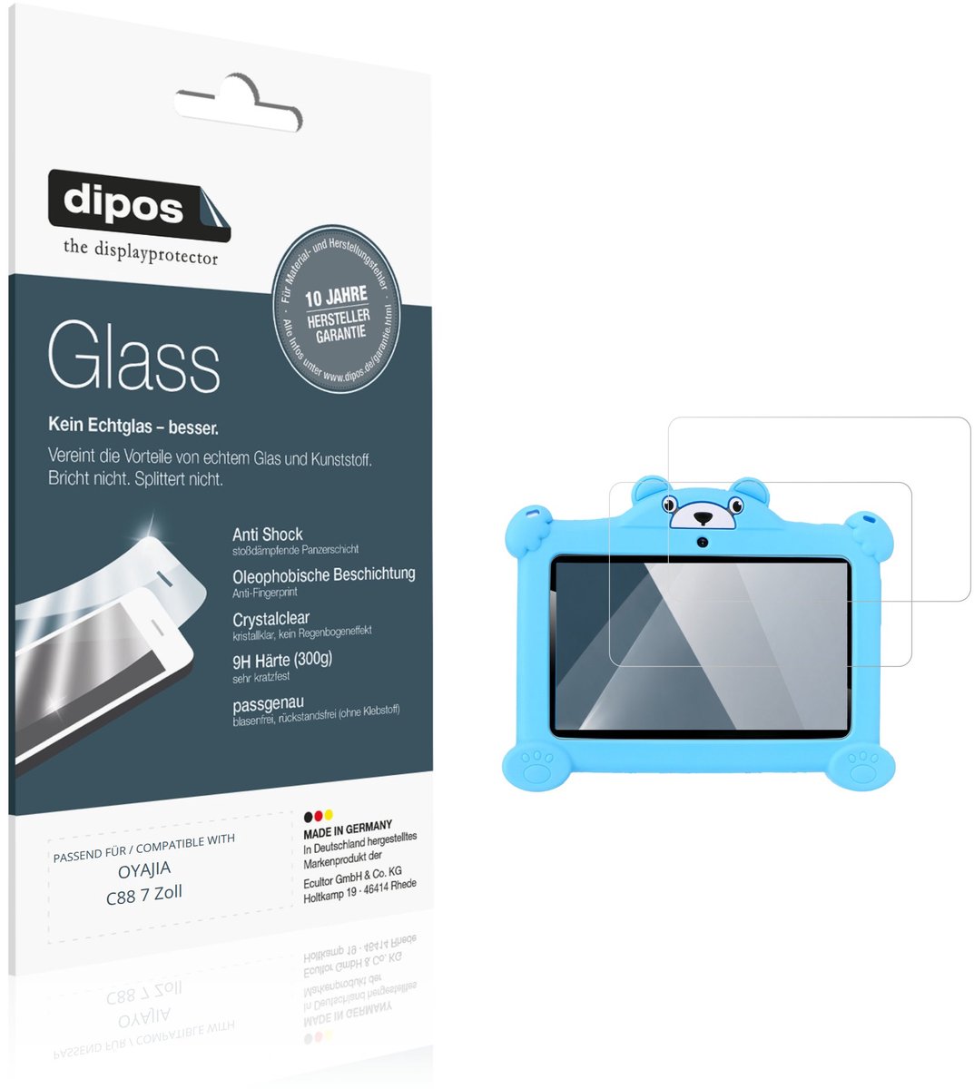 dipos – 2x Pantserfolie geschikt voor OYAJIA C88 7 Inch | 9H Screenprotector