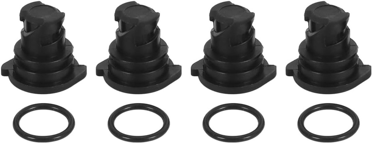 2 stuks Olie Uitlaat Schroef voor Motorolie Tank, Draadreparatie met O-Ring, Zwart Rubber en Kunststof, Geschikt voor Diverse Voertuigen