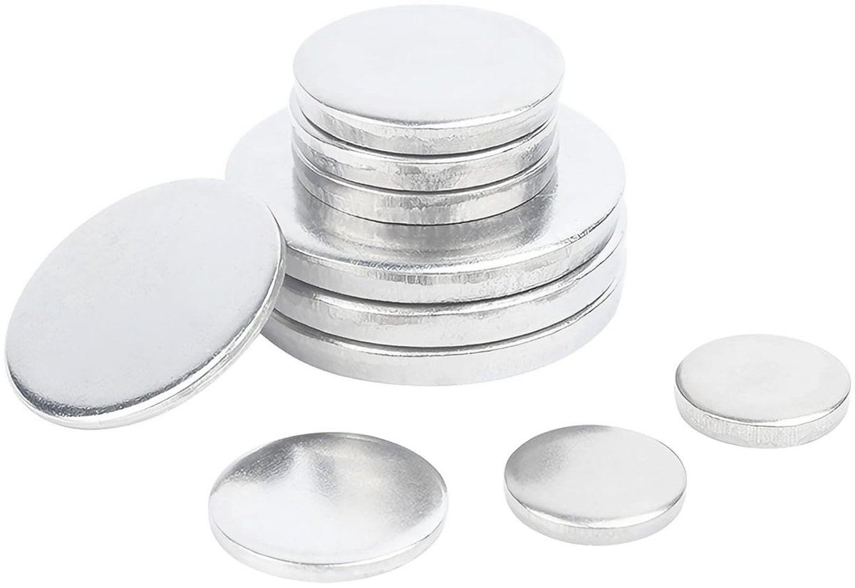 20 Stuks Platte Ronde Schijven van RVS, Diameter 9mm, Dikte 1.2mm, Voor Elektronica en Industrieel Gebruik