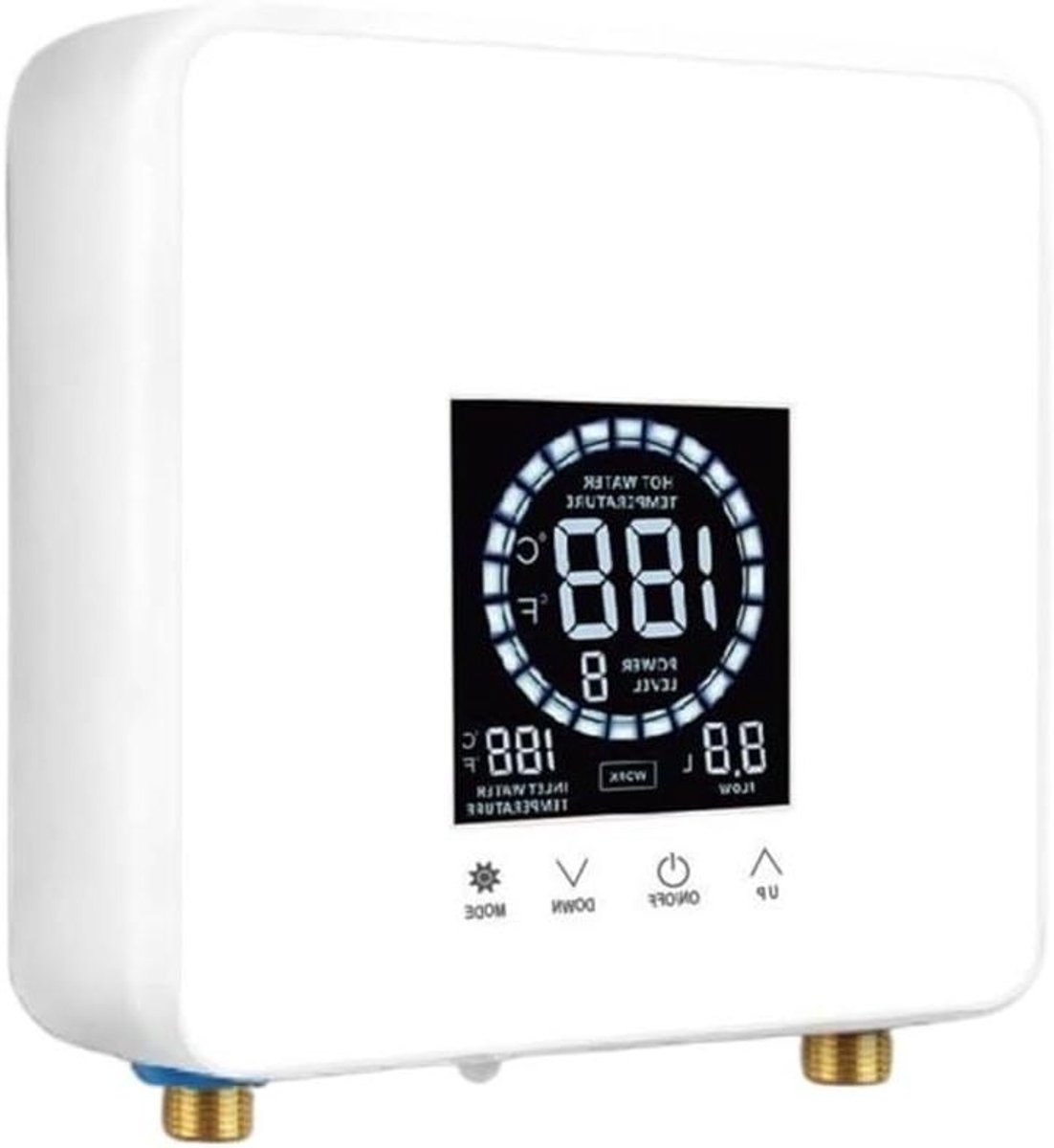 Doorstroomverwarmer Elektrische Boiler - Wandmontage Boiler - Snel Warm Water - LCD Temperatuurdisplay - Compact Ontwerp - Wit