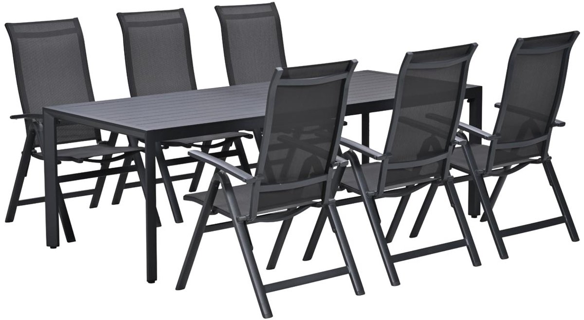 Garden Impressions Osaka/Felini tuinset 6 pers met verstelbare stoelen