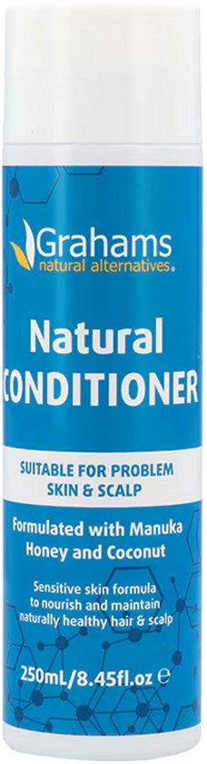 Grahams natural alternatives Natural Conditioner fles met blauwe en witte etikettering.