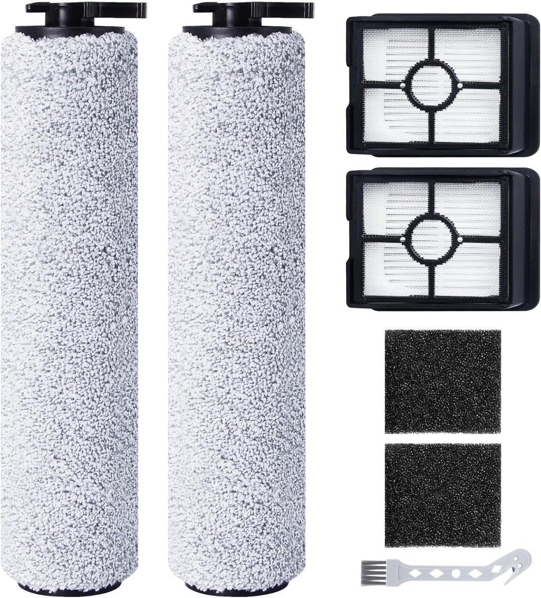 SnelShoppen - Vacuum Cleaner Accessories Set voor Bissell Crosswave HF3 - 2 Brush Rollers, 2 HEPA Filters, 2 Filter Sponges, Upgrade voor Draadloze Na
